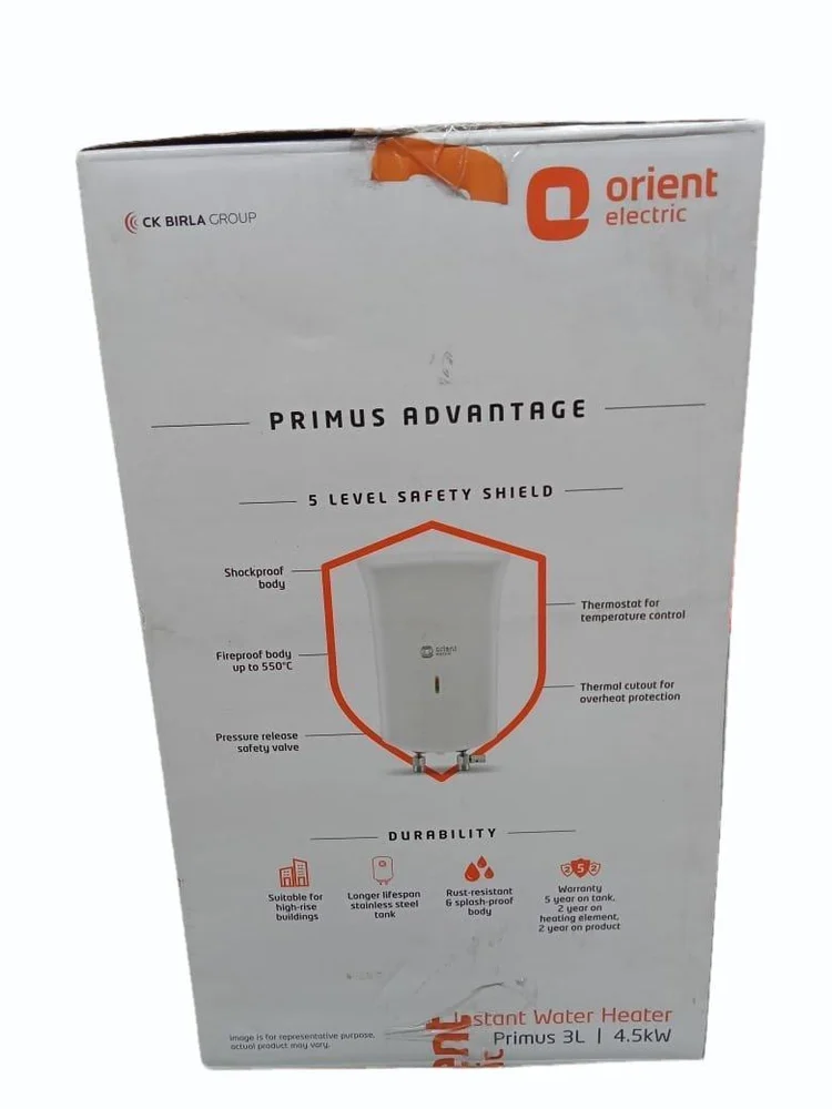 3L Orient Electric Primus Instant Water Heater studio view 2